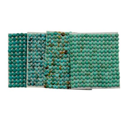 Picture of Turquoise Round Stabilized Kingman Cabochon 4mm