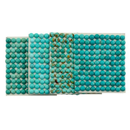 Picture of Turquoise Round Stabilized Kingman Cabochon 5mm