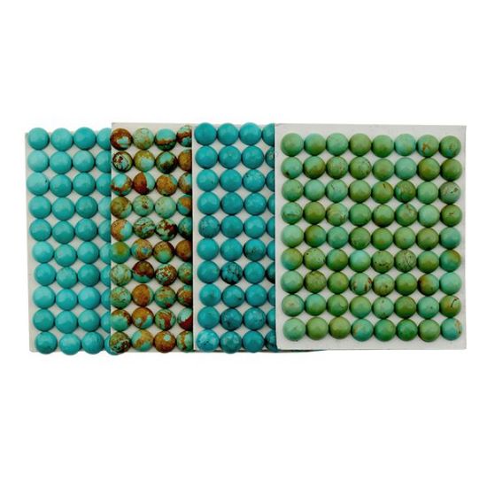 Picture of Turquoise Round Stabilized Kingman Cabochon 6mm