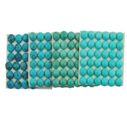 Picture of Turquoise Oval Stabilized Kingman Cabochon 8x10mm