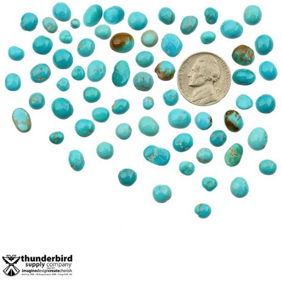 Picture of Arizona Turquoise Semi-Round Small Dark Blue Cabochons