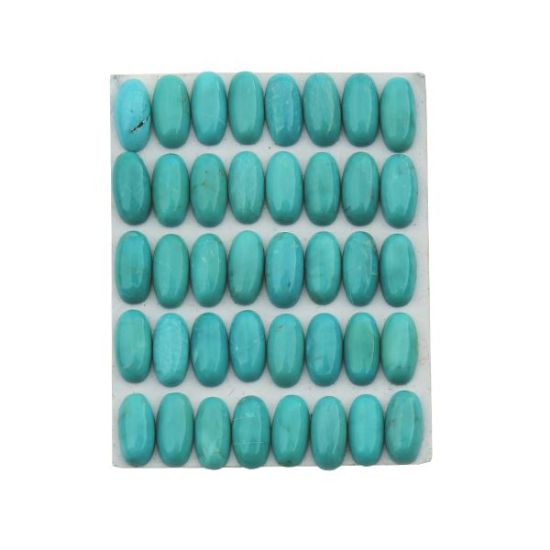 Picture of Turquoise Oval Stabilized Kingman Cabochon 6x12mm