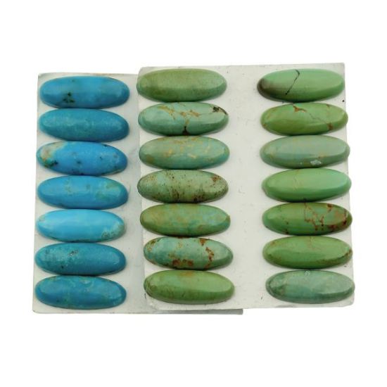 Picture of Turquoise Oval Stabilized Kingman Cabochon 8x22mm